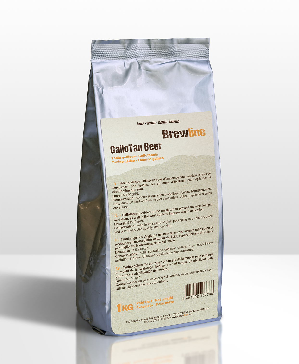 sachet de gallotan beer 1kg - antioxydant brewline à base de tanin gallique